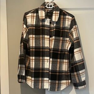 Rails Plaid Shacket in Black, White & Brown Tones